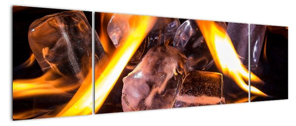 Obraz ledových kostek v ohni (170x50cm)