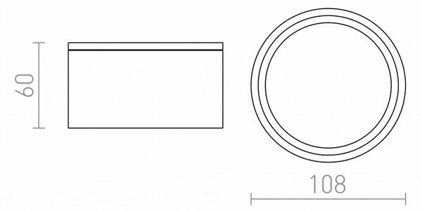 Rendl - Design Přisazené LED svítidlo Merido, GX53, Ø 10,8 cm, IP54