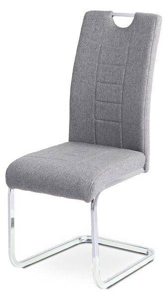 Jídelní židle - šedá látka, kovová chromovaná podnož DCL-404 GREY2