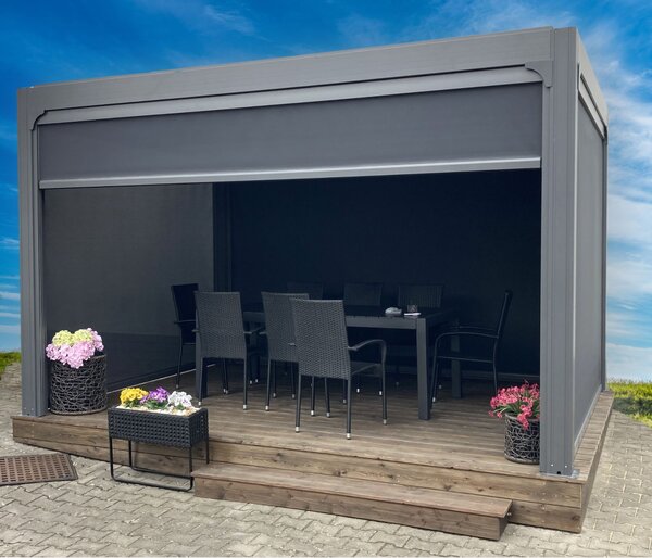 Bioklimatická pergola NOELA PREMIUM 3x4m antracit + montáž Barva lamel: Bílá