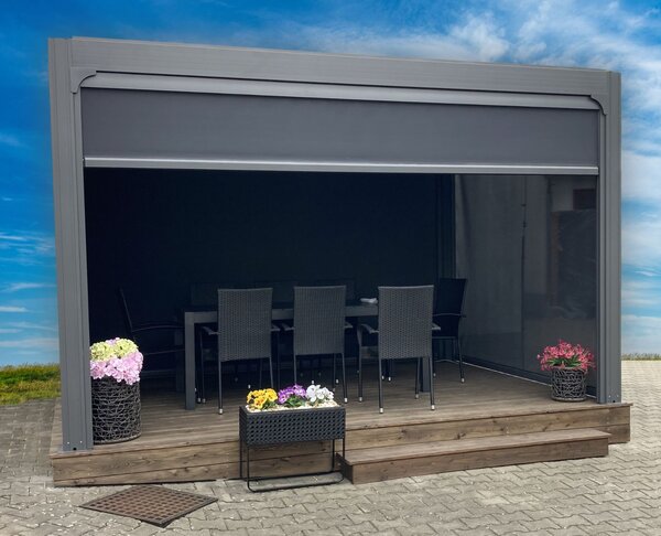 Bioklimatická pergola NOELA PREMIUM 3x4m antracit + montáž Barva lamel: Bílá
