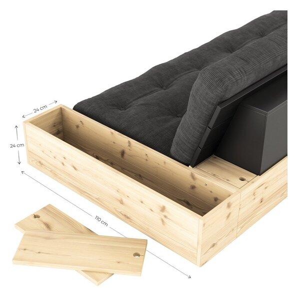 Šedá rozkládací pohovka 244 cm Base – Karup Design