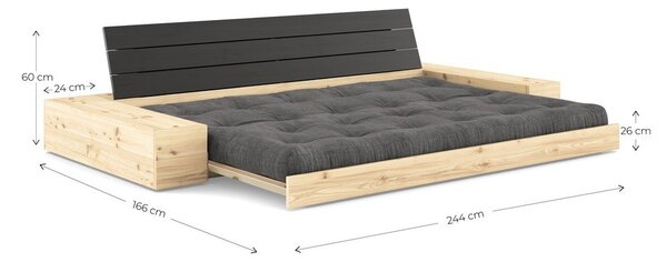 Šedá rozkládací pohovka 244 cm Base – Karup Design