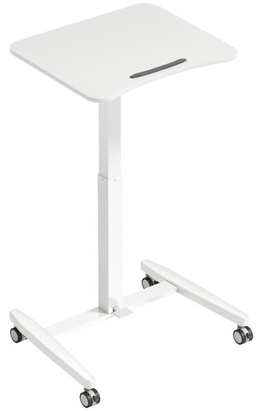 HOMCOM výškově nastavitelný stojací stůl 75–114 cm — mobilní stolík na notebook s naklápěcí deskou, bezpečnostní zarážkou, ocelovým rámem, pneumatické