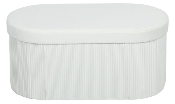 Skládací úložná lavice HOMCOM 76 × 38 × 35 cm – polstrované sedadlo se sametovým vzhledem a víkem, úložný taburet pro obývací pokoj, předsíň i ložnici