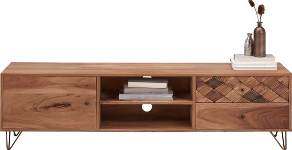 NÍZKÁ KOMODA, akácie, přírodní barvy, 160/45/35 cm Ambia Home - TV stolky & komody pod TV