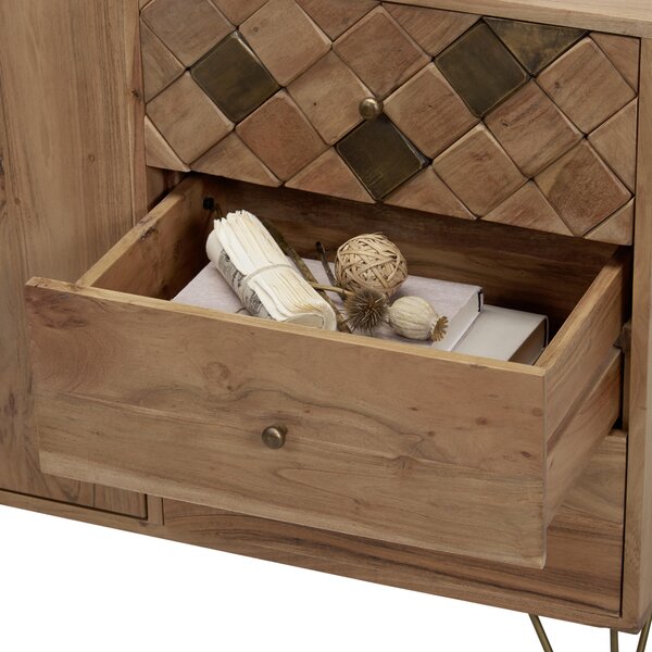 KOMODA, akácie, barvy akácie, bronzová, 145/80/45 cm Ambia Home - Široké komody