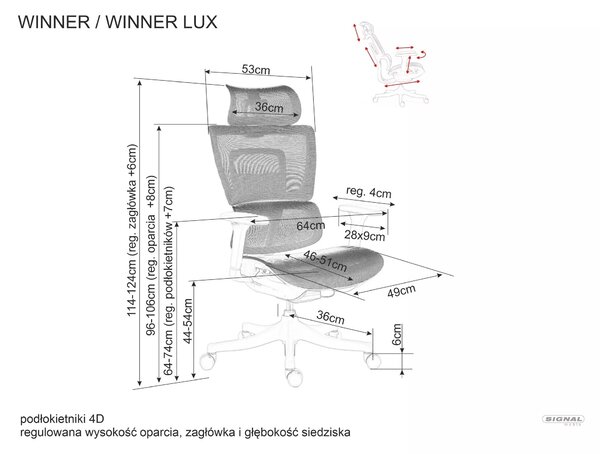 Kancelářské křeslo Winner Lux, černá