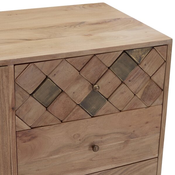 KOMODA, akácie, barvy akácie, bronzová, 145/80/45 cm Ambia Home - Široké komody