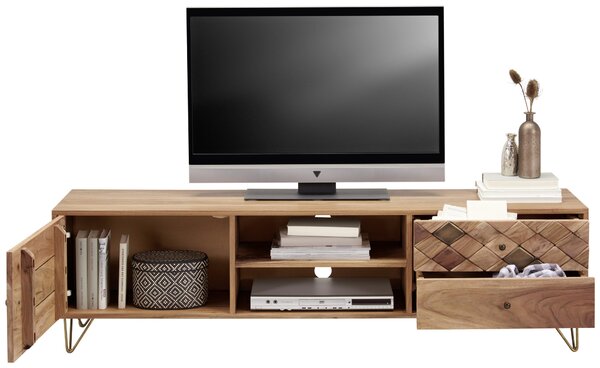 NÍZKÁ KOMODA, akácie, přírodní barvy, 160/45/35 cm Ambia Home - TV stolky & komody pod TV