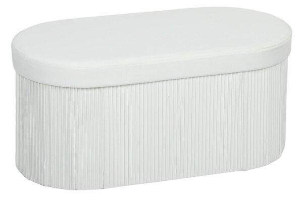Skládací úložná lavice HOMCOM 76 × 38 × 35 cm – polstrované sedadlo se sametovým vzhledem a víkem, úložný taburet pro obývací pokoj, předsíň i ložnici
