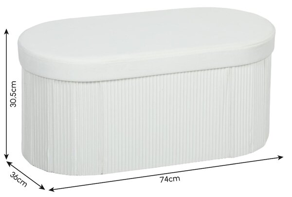 Skládací úložná lavice HOMCOM 76 × 38 × 35 cm – polstrované sedadlo se sametovým vzhledem a víkem, úložný taburet pro obývací pokoj, předsíň i ložnici