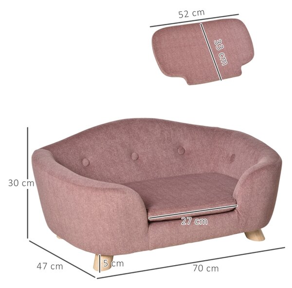 Pohovka pro psy / kočky, růžová (zvíře do 4,5 kg a 35 cm) D04-196