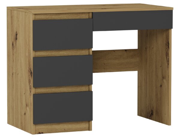 Obdélníkový psací stůl Framire 96 x 50 x 77 cm antracit, dub artisan