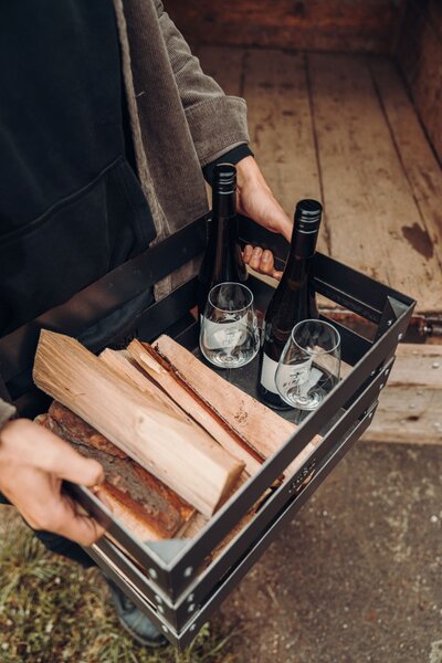 Venkovní ohniště Höfats Crate - hořící bedýnka