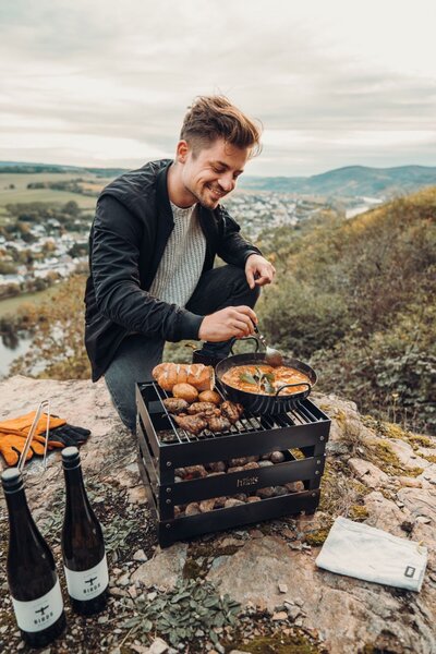 Venkovní ohniště Höfats Crate - hořící bedýnka