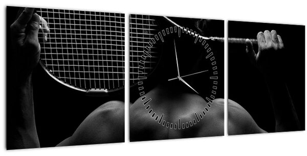 Obraz - Tenista (s hodinami) (90x30 cm)