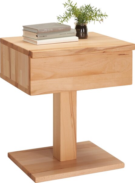 NOČNÍ STOLEK, jádrový buk, barvy buku, 51/60/38,5 cm Linea Natura