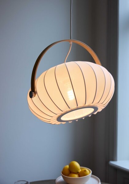 Halo Design 746347 - Lustr na lanku DC 1xE27/40W/230V pr. 40 cm bílá/dub