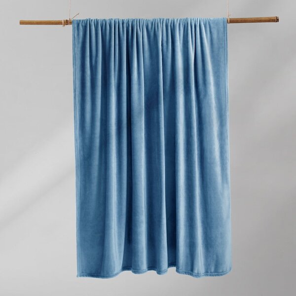 Modrý pléd DecoKing Mic, 70 x 150 cm