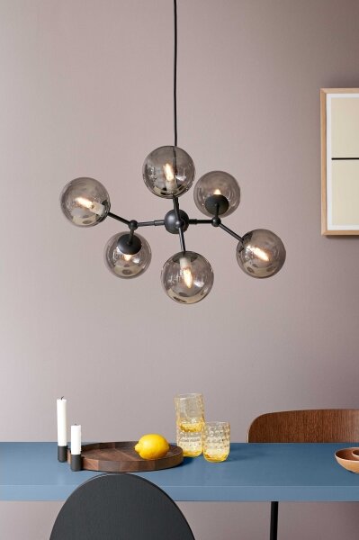 Halo Design 738823 - Lustr na lanku ATOM 6xG9/28W/230V pr. 57 cm černá/k. černá