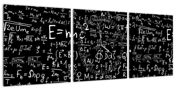 Obraz - Matematika (s hodinami) (90x30 cm)