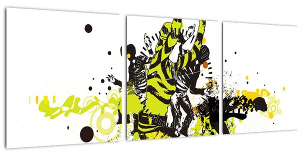 Obraz - Street dance (s hodinami) (90x30 cm)