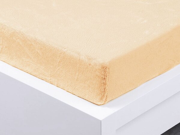XPOSE® Mikroplyšové prostěradlo Exclusive na vysokou matraci - vanilkové 90x200 cm