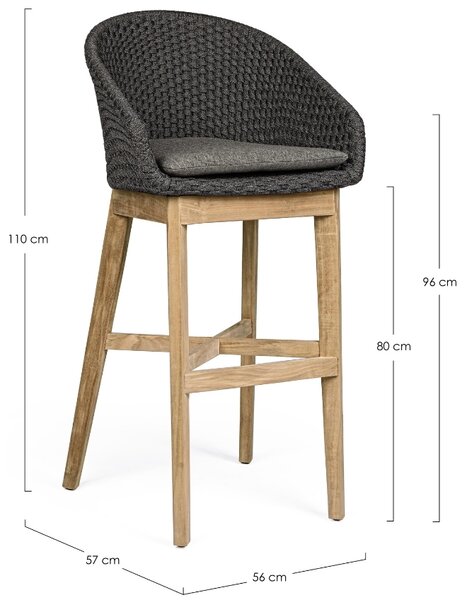 Bizzotto Zahradní barová židle Crochela 110 cm