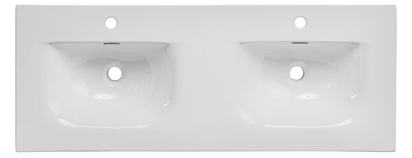Comad Sky umyvadlo 120x46 cm obdélníkový na pult-dvojitý bílá lesk SKY 120D/DP-8099