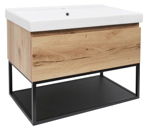 Koupelnová skříňka s umyvadlem SAT B-WAY 59x30x45 cm dub mat BWAY60OAKFU1