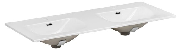 Comad Sky umyvadlo 120x46 cm obdélníkový na pult-dvojitý bílá lesk SKY 120D/DP-8099