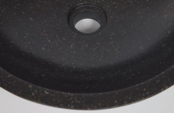 Kave Home Černé terrazzo umyvadlo na desku Delina 40 cm