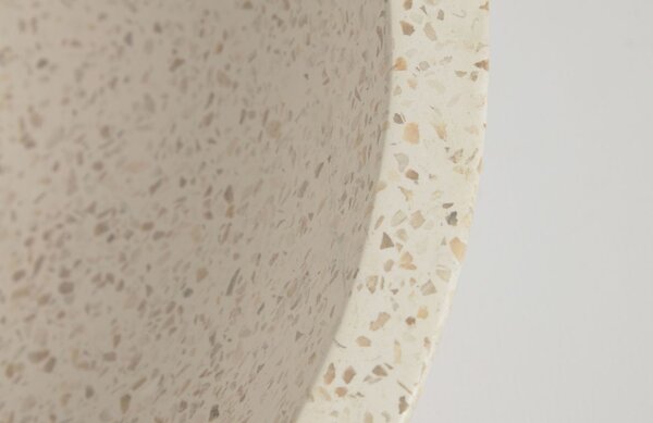 Kave Home Bílé kulaté terrazzo umyvadlo na desku Delina 40 cm
