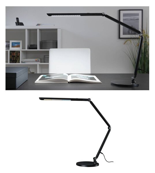 Paulmann LED stolní lampa FlexBar, černá, 36 cm,, stmívatelný, Černá, Pracovna / kancelář, Hliník, Moderní
