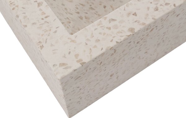 Kave Home Bílé hranaté terrazzo umyvadlo na desku Delina 45 x 40 cm