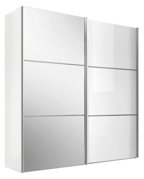 ŠATNÍ SKŘÍŇ SE ZRCADLEM, bílá, 167/222/68 cm Moderano - Šatní skříně
