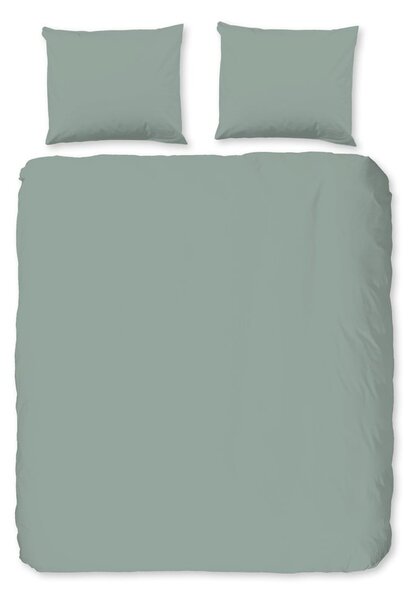 Zelené flanelové prodloužené povlečení na dvoulůžko 200x220 cm – Good Morning