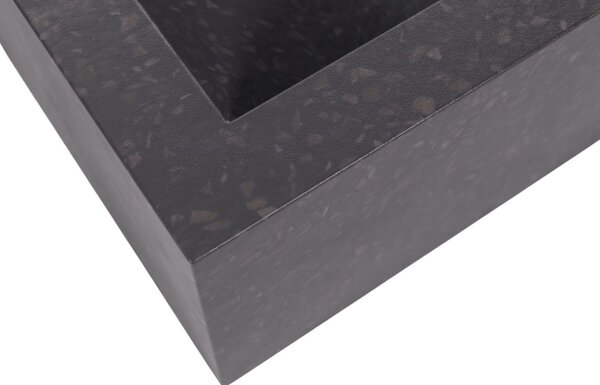 Kave Home Černé hranaté terrazzo umyvadlo na desku Delina 45 x 40 cm