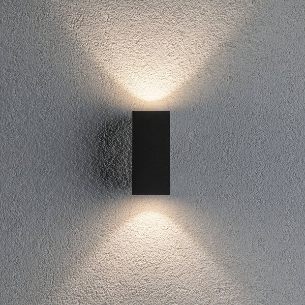 Paulmann Flame venkovní světlo 12,8cm antracit, Černá, Hliník, Moderní, Nástěnné svítidlo