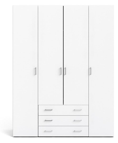 Bílá šatní skříň 154x200 cm Space – Tvilum