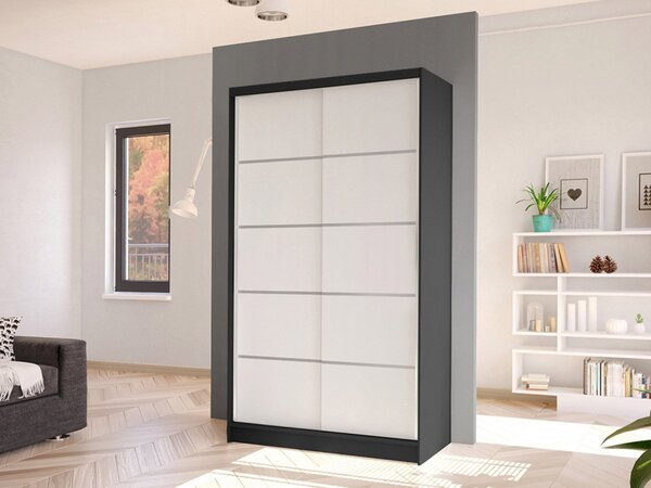 Skříň Masero IV, Barva: bílá / černá 5903211127755