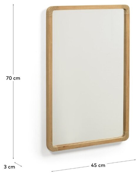 Teakové nástěnné zrcadlo Kave Home Shamel 70 x 45 cm