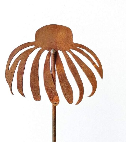 Zahradní kovový zápich Echinacea rezavý