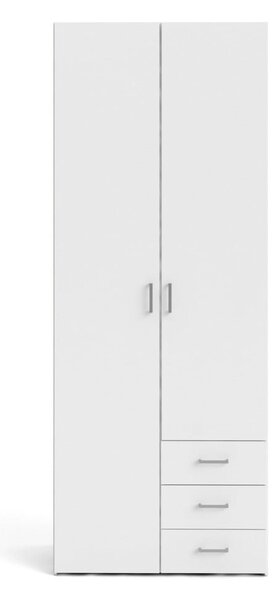 Bílá šatní skříň 78x200 cm Space – Tvilum