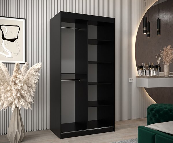 Šatní skříň s posuvnými dveřmi DOME 100cm černá