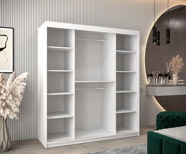 Šatní skříň s posuvnými dveřmi DOME 180cm bílá