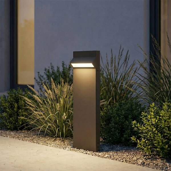 Arcchio LED osvětlení cesty Vonar, výška 50 cm, antracitová, Hliník / šedá / zinek, Hliník, Moderní