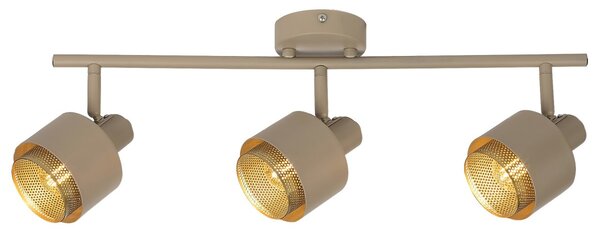 Rabalux 3549 přisazené stropní bodové svítidlo Fedora 3x40W | E14- světle hnědá, zlatá
