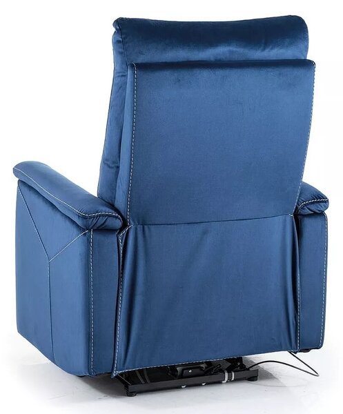NEO VELVET relaxační křeslo elektrické, tmavě modrá